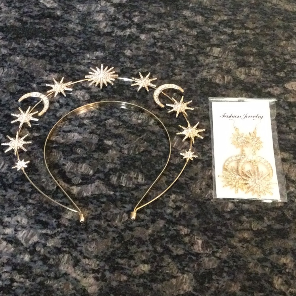 🌙 Celestial 💫 Headband & Earrings
